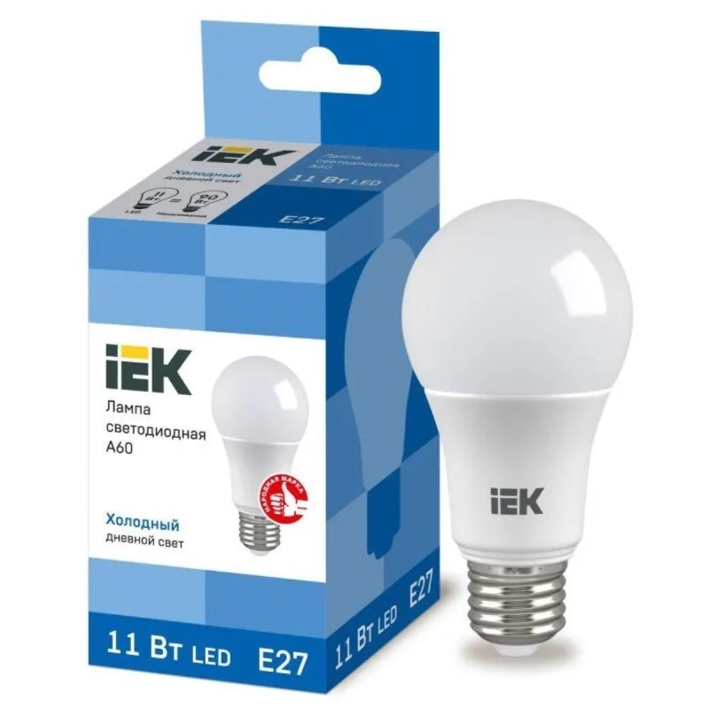 Лампа светодиодная IEK ECO A60 LLE-A60-11-230-65-E27 11Вт 230В 6500К E27