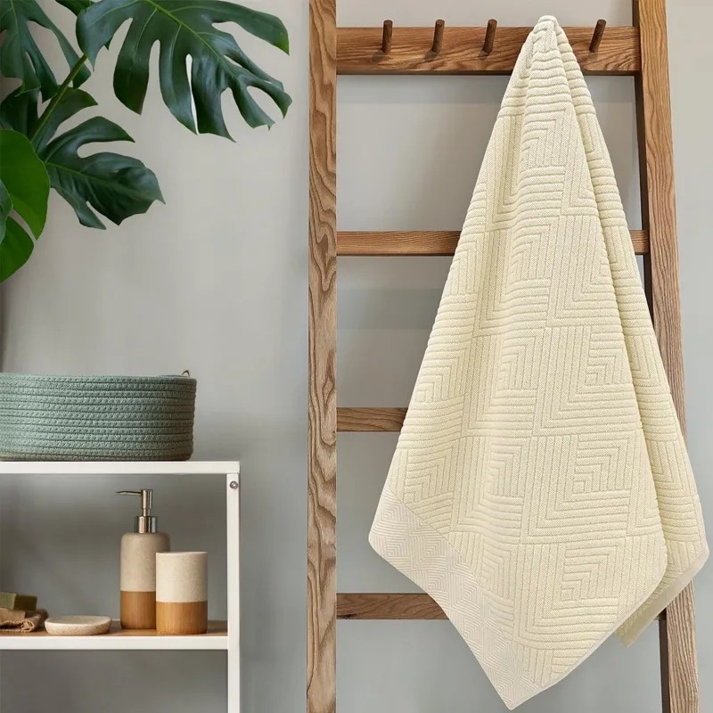 Полотенце махровое УЗБ Комфорт,L 70х130,крем,160393