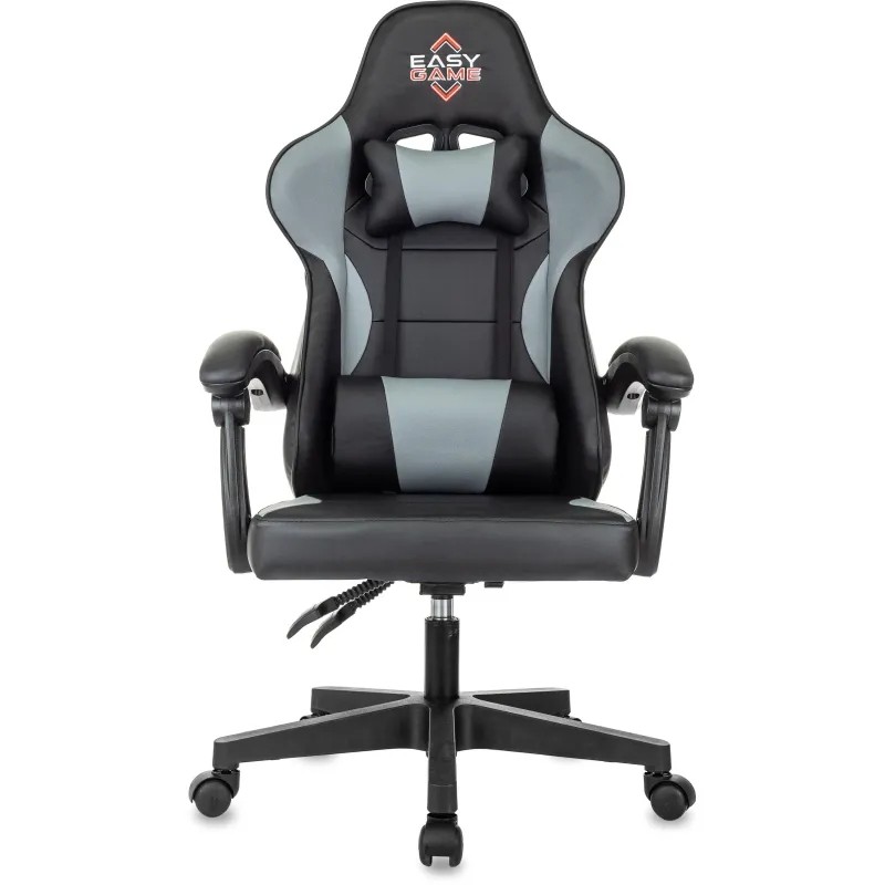 Кресло VB_Echair Easy Game-907 LT PU экокожа черный/серый, пластик