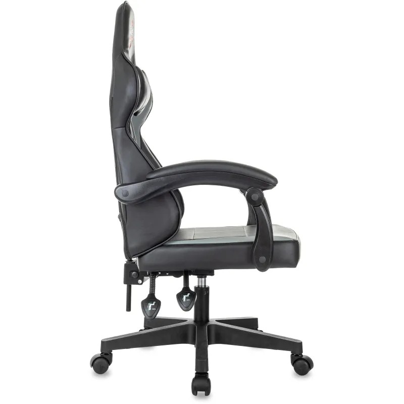 Кресло VB_Echair Easy Game-907 LT PU экокожа черный/серый, пластик