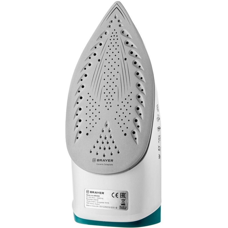 Утюг BRAYER BR4008,2400 Вт,керам,пар140 г/мин,антикапля,330 мл,верт.отпар