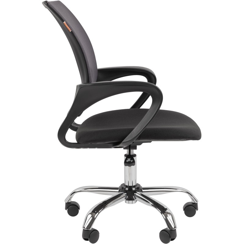 Кресло VT_EChair-304LT TC ткань черн/сетка серый, хром
