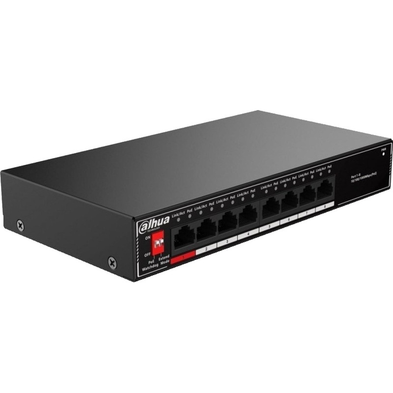 Коммутатор DAHUA (DH-SG1008P) гигабитный, 8xRJ45 1Gb PoE