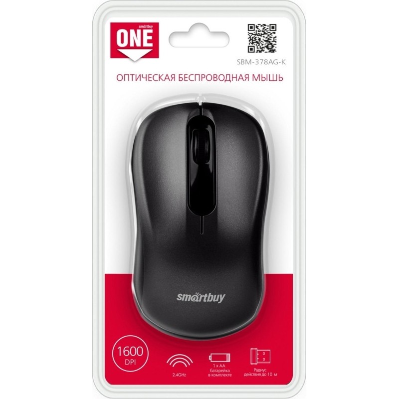 Мышь компьютерная Smartbuy ONE 378 WLS черная (SBM-378AG-K)/40