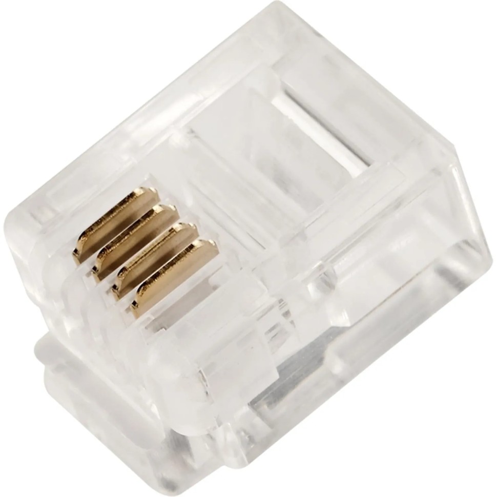 Коннектор RJ12 TWT TWT-PL12-6P4C/JR100 д/кабеля 4-ех конт 100шт/уп