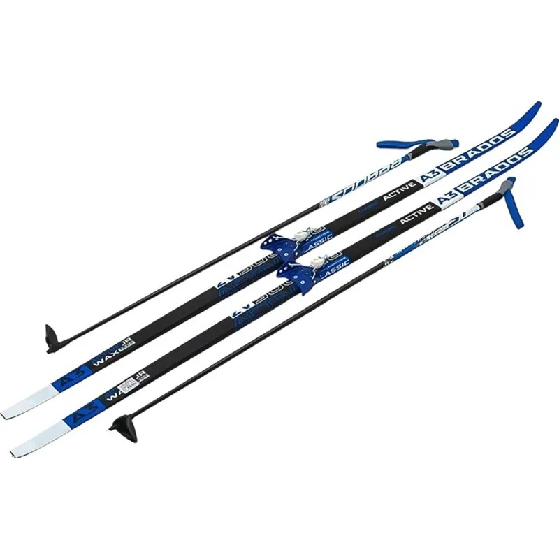 Лыжи Комплект 75 мм - 160 STEP Brados Active A3 Blue , 6131
