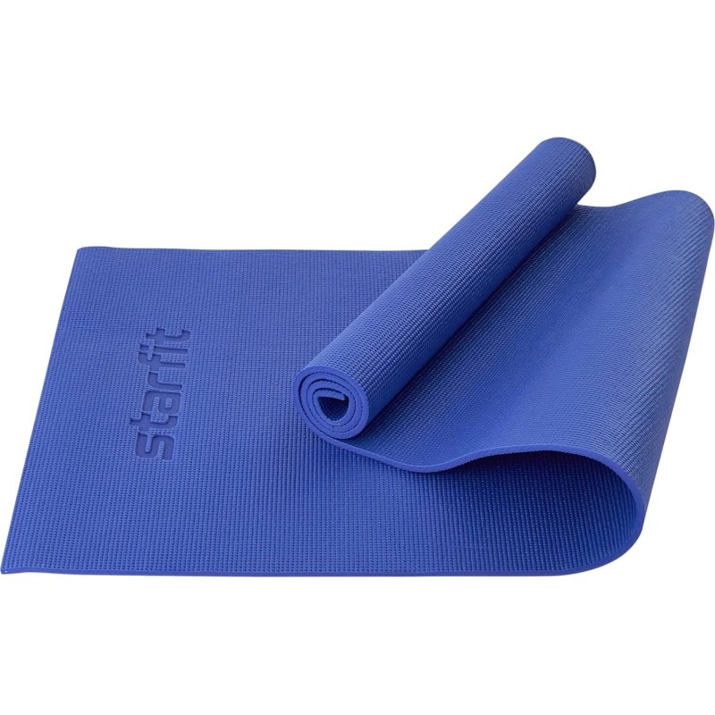 Коврик для йоги STARFIT FM-101 PVC, 0,8 см, 183x61см,темно-син, ЦБ-00001561