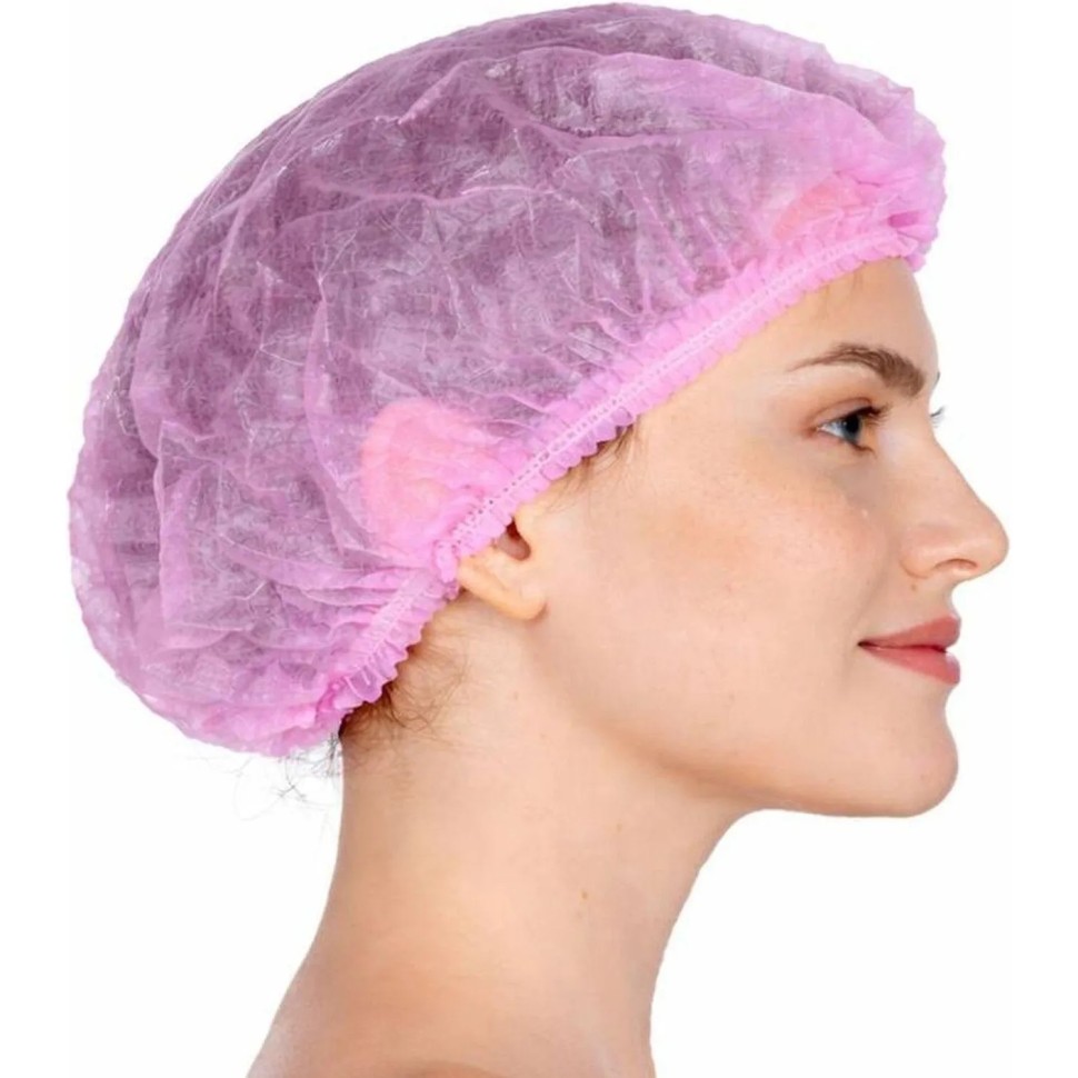 Шапочка Шарлотта н/с неткан. Розовый 50 шт/уп