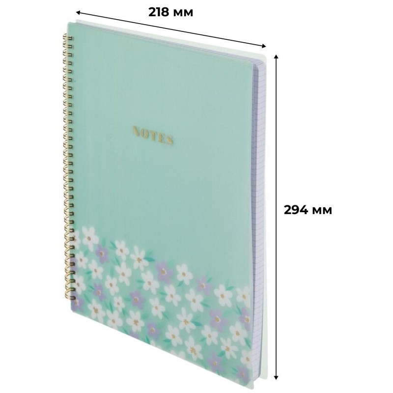 Бизнес-тетрадь Attache Selection Flower А4,96л,кл,спир,пластик,тон.бл202301