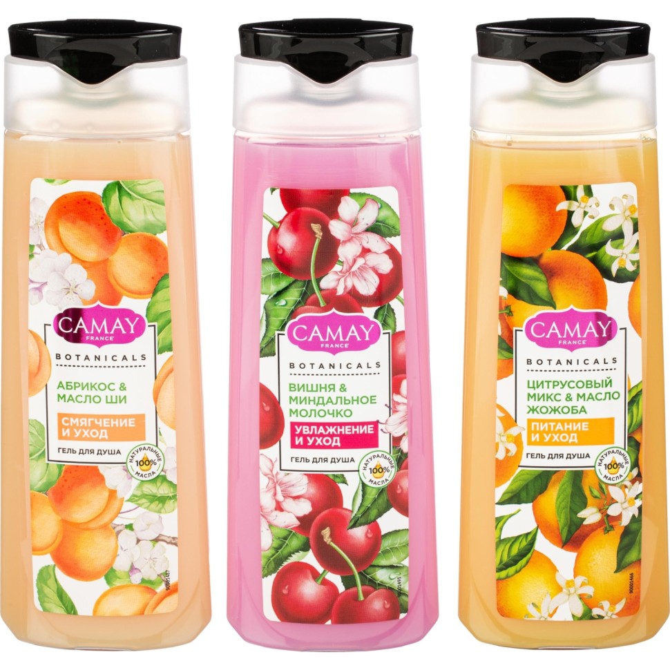 Подарочный набор Camay Botanicals женский гель для душа 3 шт