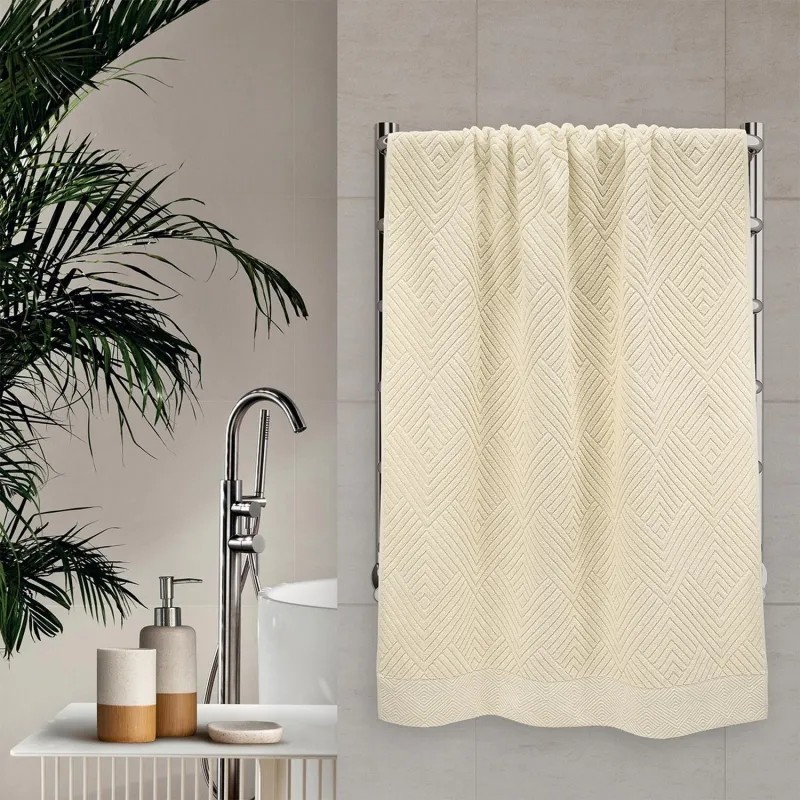 Полотенце махровое УЗБ Комфорт, M 50х80 крем,160394