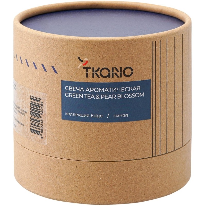 Свеча аром. с дерев фитил Green tea&amp;Pear blossom,Edge,син, 60ч,TK23-ARO0038