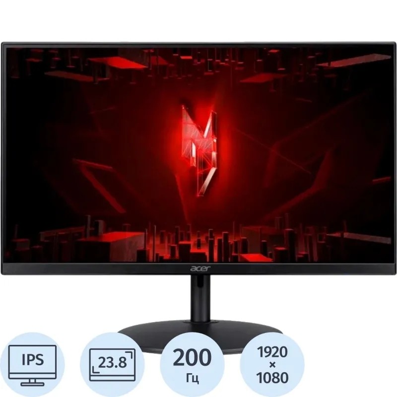 Монитор Acer Nitro (UM.QX0CD.102)23,8/FHD/IPS/200Hz/250cd/1ms/HDMI/DP