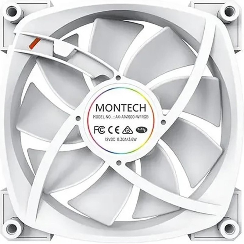 Вентилятор Montech (AX140 PWM WHITE)ARGB 140х140x25 белый 4-pin Ret