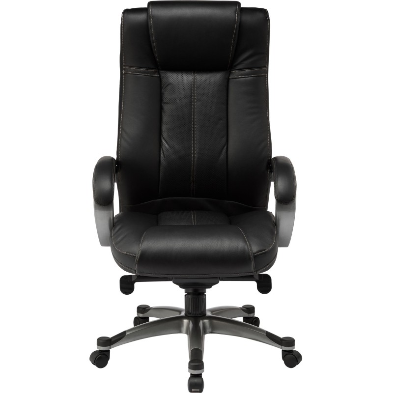 Кресло BN_Dp_Руководителя EChair-604 ML кожа черная, пластик