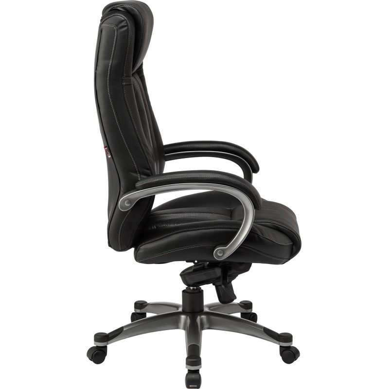 Кресло BN_Dp_Руководителя EChair-604 ML кожа черная, пластик