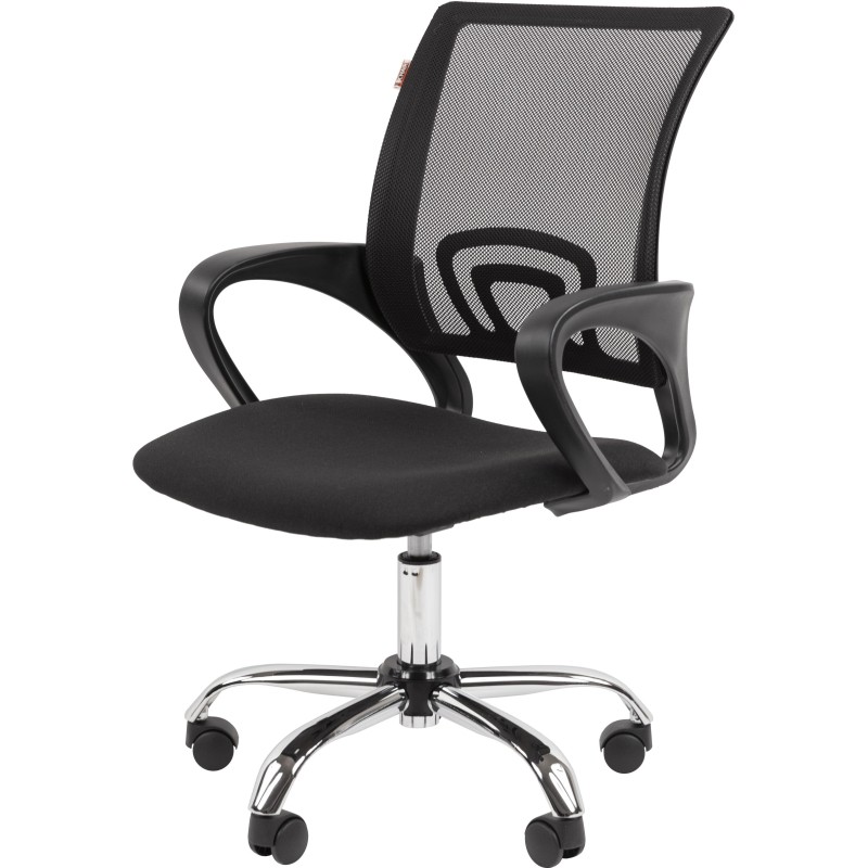 Кресло VT_EChair-304LT TC ткань черн/сетка черн, хром