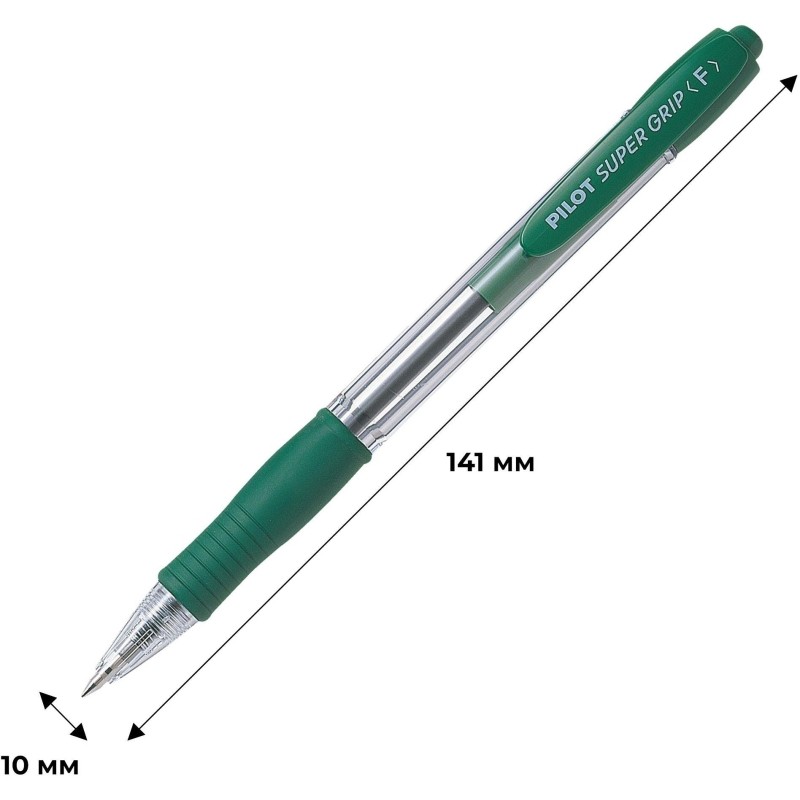 Ручка шариковая автомат. BPGP-10R-F G SUPER GRIP зеленого цвета