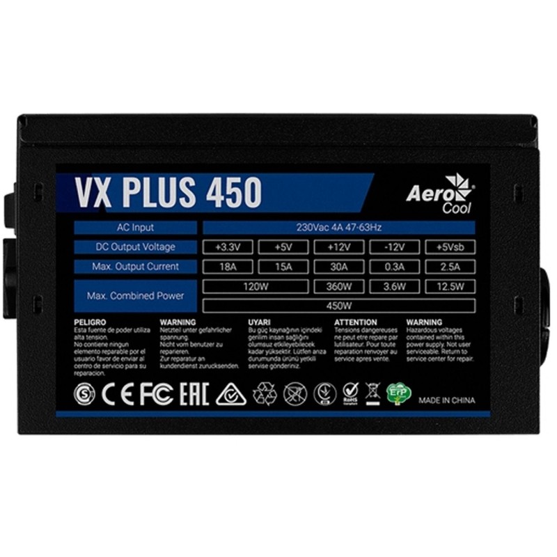 Блок питания AeroCool VX Plus 450 - 450W , ATX v2.3 , Fan 12cm