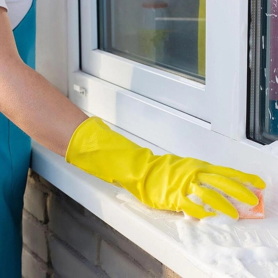 Перчатки резиновые PACLAN Professional латекс желтый 4073254 р.S