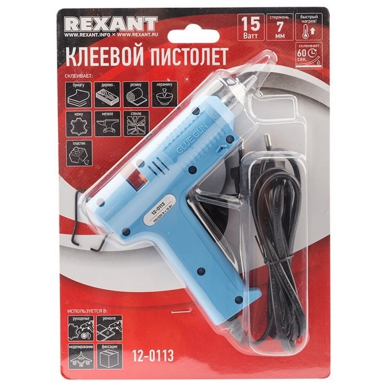 Пистолет клеевой 15 Вт 7 мм малый  REXANT (12-0113)