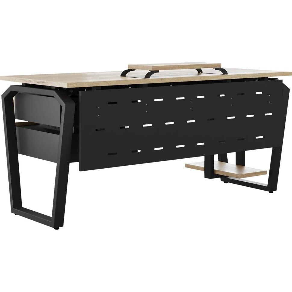 Стол офисный Kobor TB-140/80 1400x800x750 Черный муар/Дуб натуральный