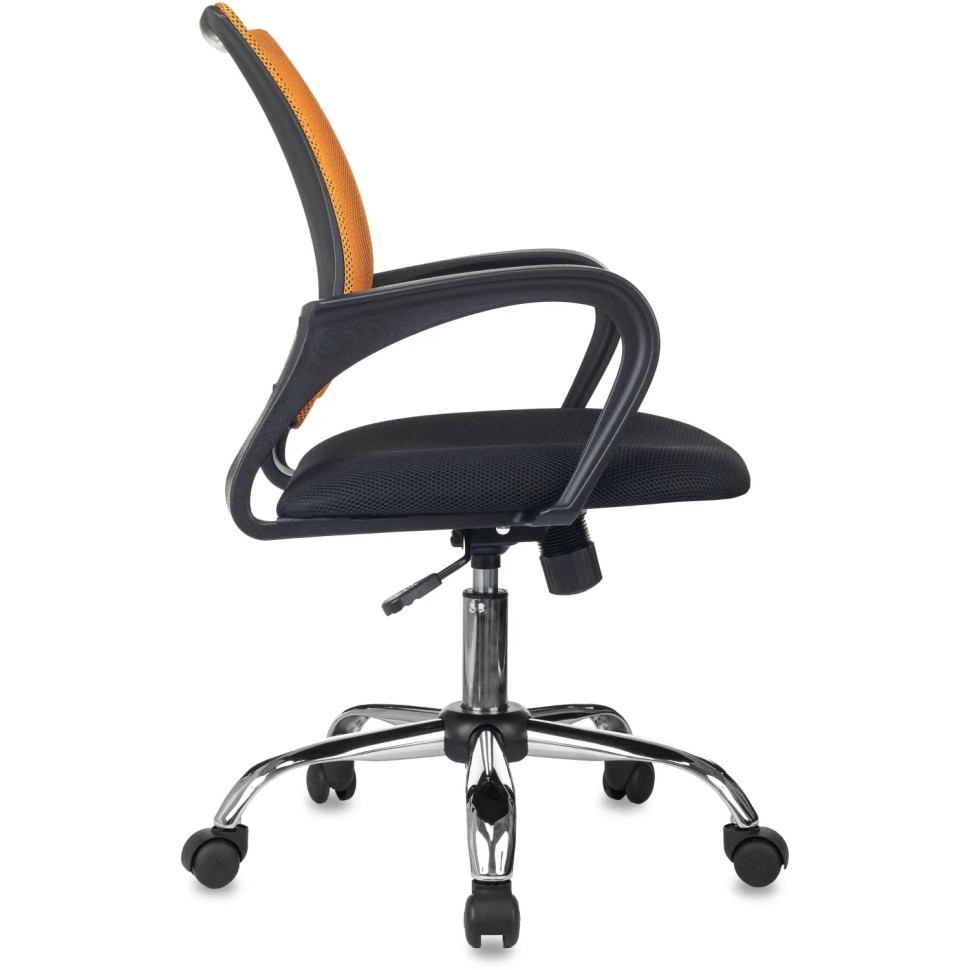 Кресло БР Комус Мебель EChair-396 сетка/ткань,оранжевый/черный,хром