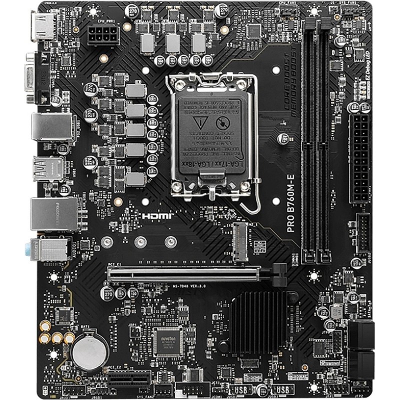 Материнская плата MSI PRO B760M-E, s1700, Intel B760, 2xDDR5, mATX