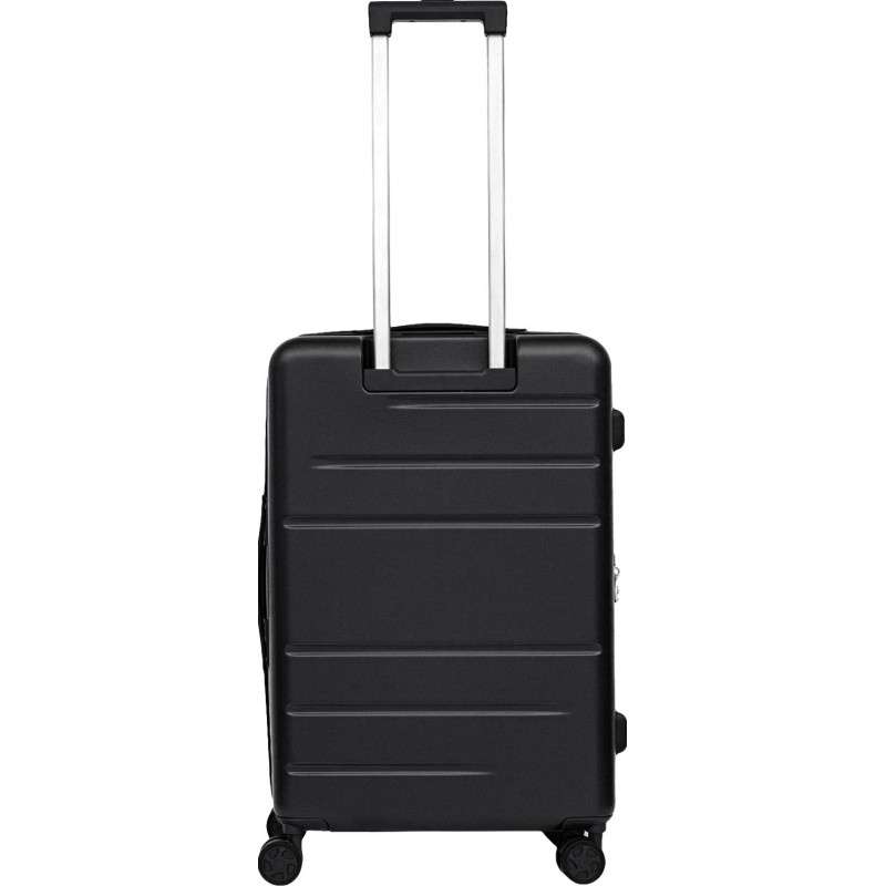 Чемодан 4-х колесный 100% поликарбонат, FABRETTI,45X67X28,черн,EN1030-24-2