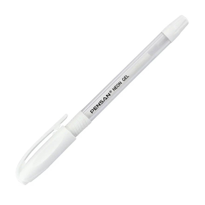 Ручка гелевая неавтомат. PENSAN NEON WHITE1,0мм,бел.черн,манж,2290/12