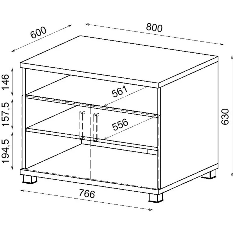 Тумба Avance для оргтехники 6Т.005 800х600х630 шамони светлый Тумба Avance для оргтехники 6Т.005 800х600х630 шамони светлый