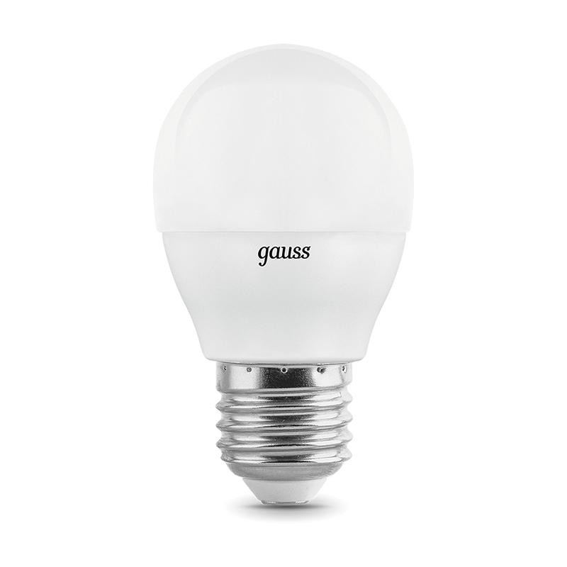 Лампа светодиодная Gauss Elementary 7W E27 Шар 4100K 470lm 3шт/уп 53227T