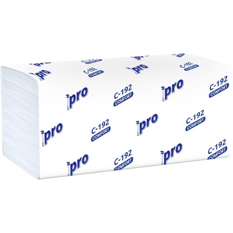 Полотенца бумажные д/дисп.Protissue 1сл бел 250л/пач 20пач/кор V-слож.C192