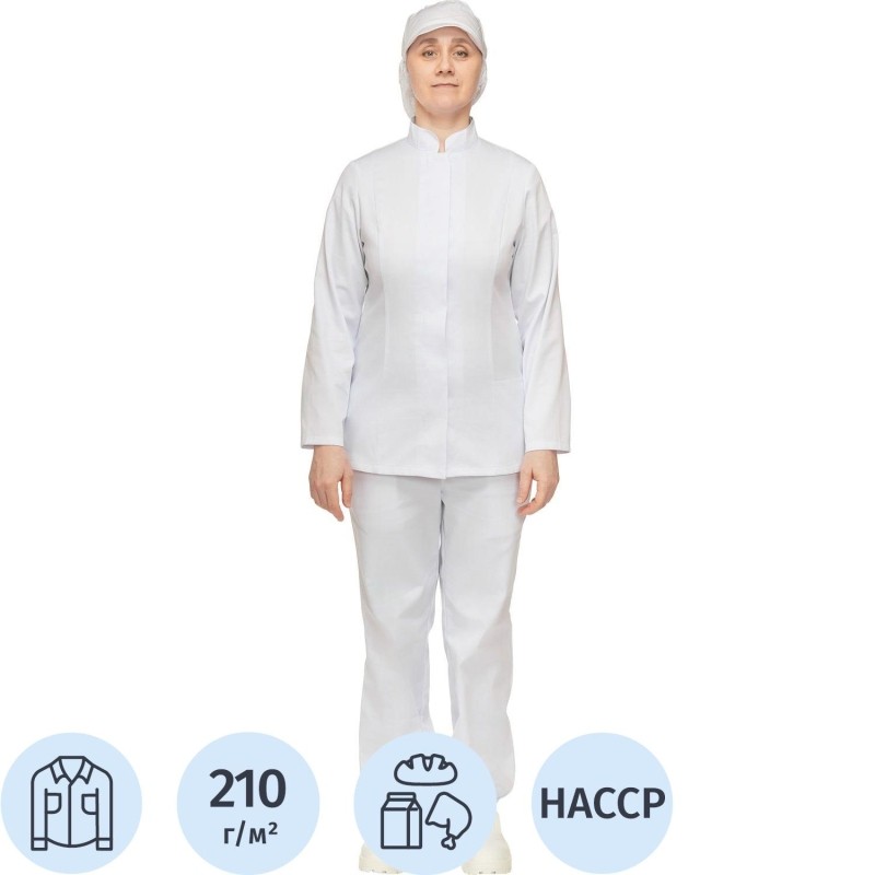 Куртка для пищевого производства жен. у17-КУ ХАССП белая (60-62)170-176