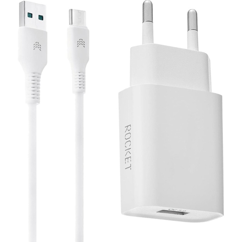 Зарядное устройство сетевое 18W USB-A+C Rocket Slot Combo(RWCC505WH18AC-A)
