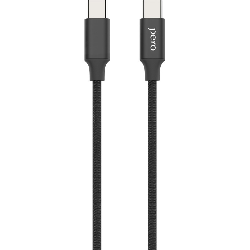 Кабель USB PERO DC-05 Type-C to Type-C, 3А, 60W, 2м, Black
