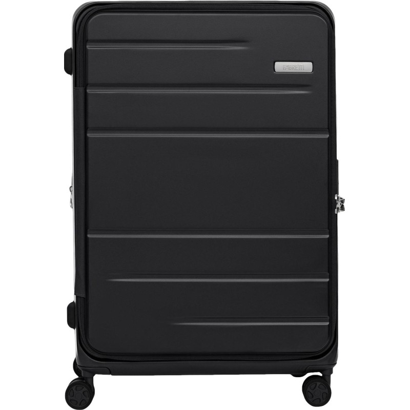 Чемодан 4-х колесный 100% поликарбонат, FABRETTI,53X78X31,черн,EN1030-28-2