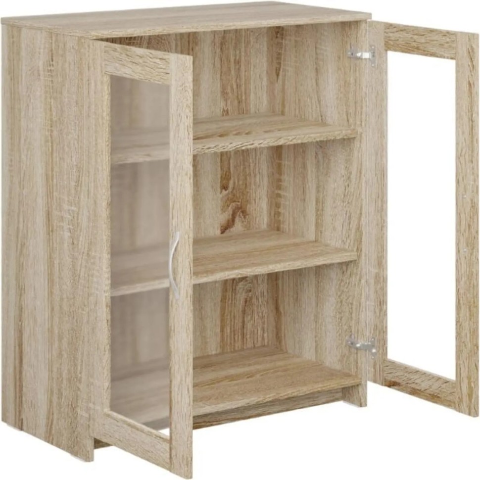 Тумба ШС_Сириус 2 двери со стеклом 78х94,6 дуб сонома