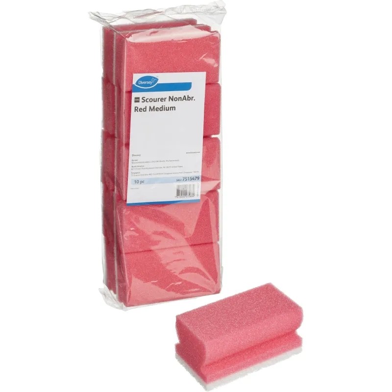 Губки для мытья посуды TASKI Scourer NonAbrasive 13x7,5см красные 10шт/уп
