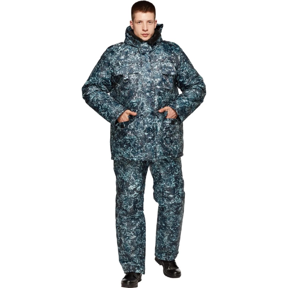 Костюм зимний Охранника с п/к КМФ цифра серый(р.56-58) 182-188 Костюм зимний Охранника с п/к КМФ цифра серый(р.56-58) 182-188