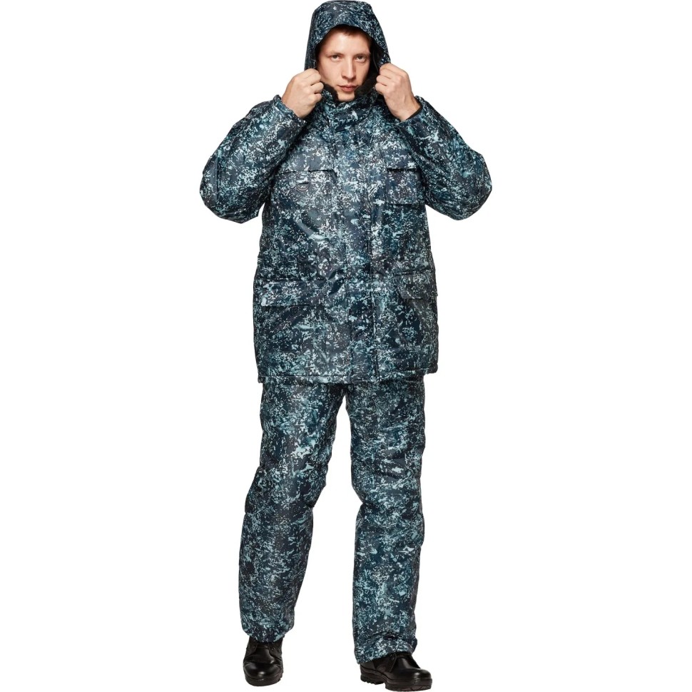 Костюм зимний Охранника с п/к КМФ цифра серый(р.56-58) 182-188 Костюм зимний Охранника с п/к КМФ цифра серый(р.56-58) 182-188