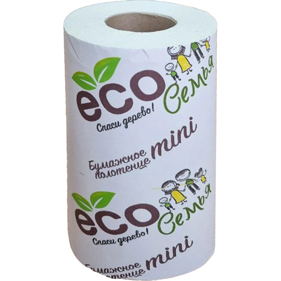 Полотенца бумажные ECO Семья mini 1сл серая втулка 38м 20рул/уп