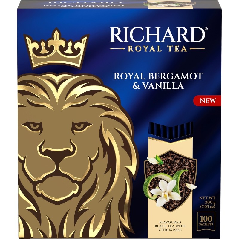 Чай Richard Royal Bergamot &amp; Vanilla черный, аромат, 2гx100сашет