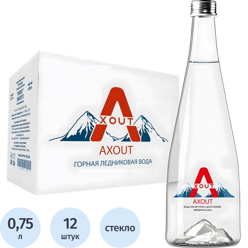 Вода минеральная AXOUT негазированная 0.75 л
