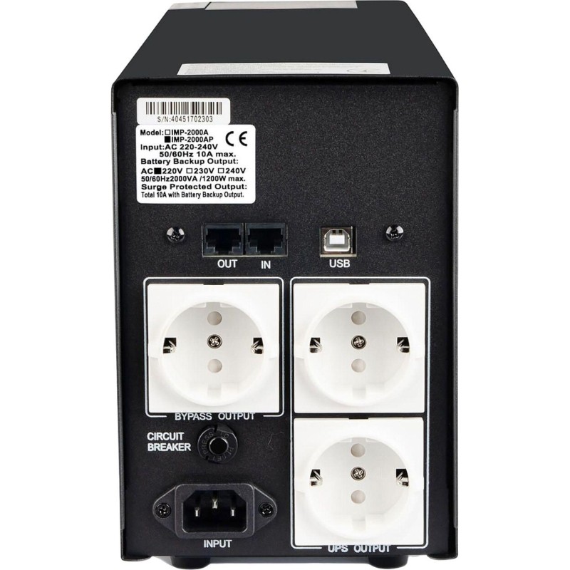 ИБП Powercom Back-UPS IMPERIAL IMP-2000AP,2000ВА/1200Вт,6xC13,USB