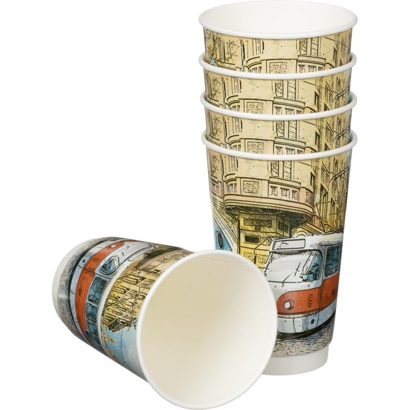 Стакан одноразовый ThermoCup 400 мл Big City Life, 360шт/уп, 420076