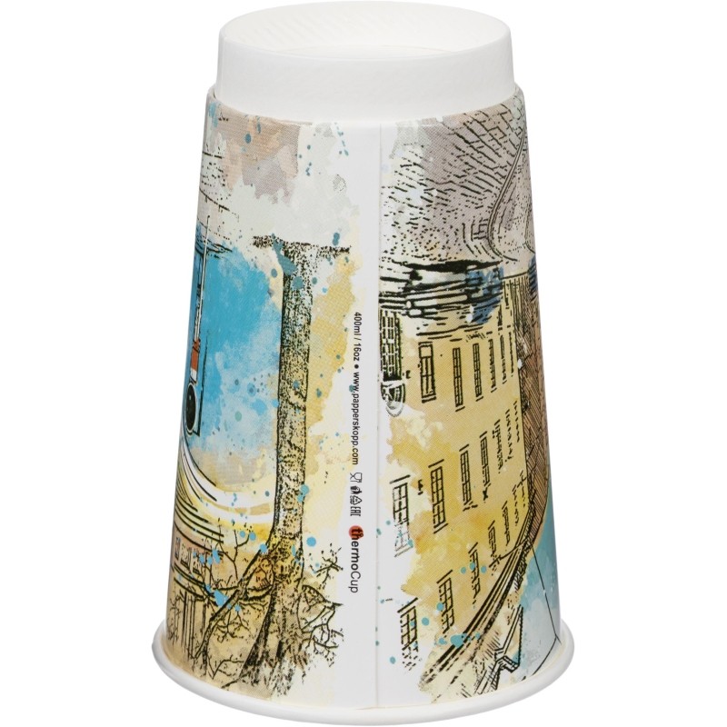 Стакан одноразовый ThermoCup 400 мл Big City Life, 360шт/уп, 420076