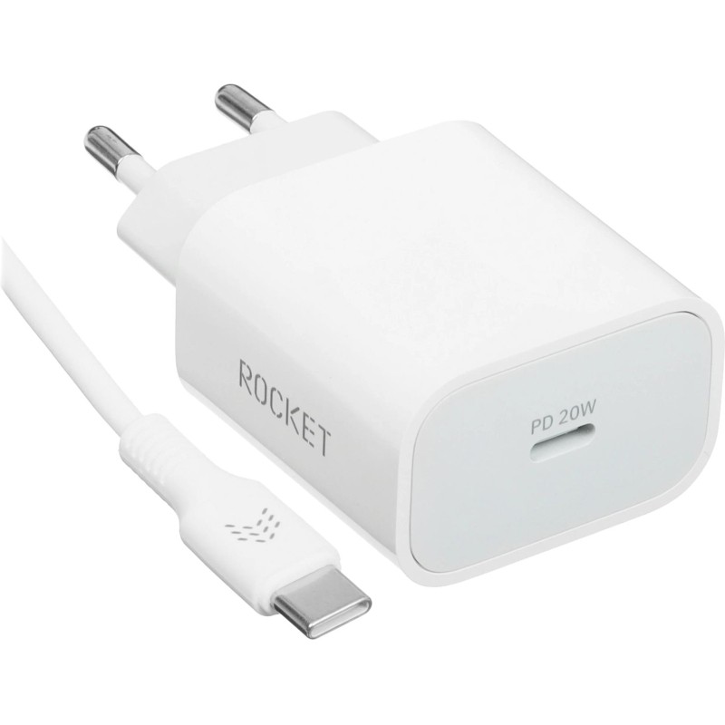 Зарядное устройство сетевое 20W USB-C/USB-C RocketSp.Combo(RWCC506WH20CC-C)