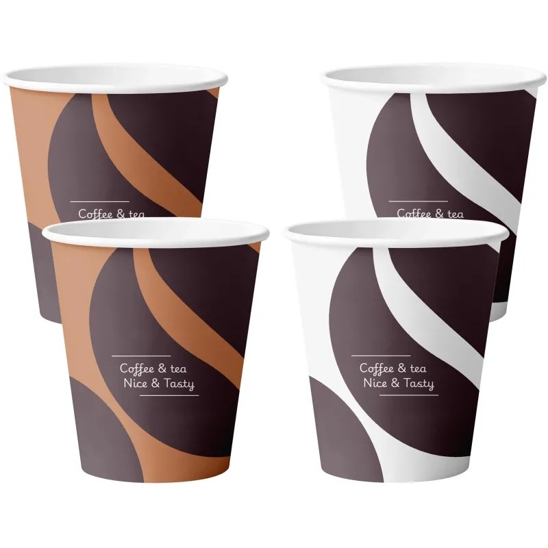 Стакан одноразовый бум. 1-сл Barista Nice&Tasty mix 250 мл d-80 мм 50 шт/уп