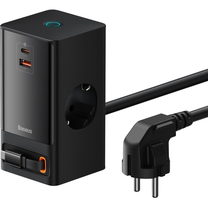Зарядное устройство сетевое Baseus PSLR000301 2AC+1A+1C retr 65W черный